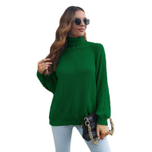 Load image into Gallery viewer, Turtleneck Sweater Women Raglan Sleeve Loose Autumn Winter Long Sleeve Knitwear Women Clothing Sweater