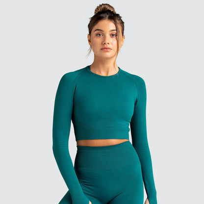 New  Knitted Seamless Slim-Fit Long-Sleeved Yoga Exercise Workout Clothes
