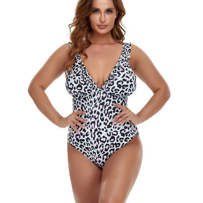 Bikini  Print Sling Flying Edge Siamese plus Size Swimsuit Female Bikini