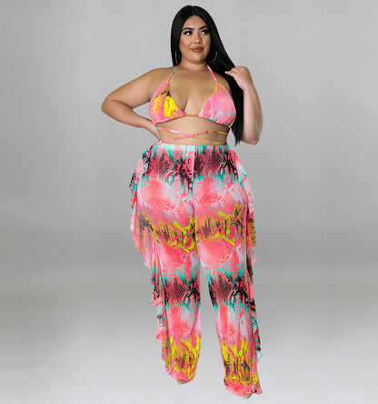 Plus Size Swimwear 2022 Spring Sexy Swimsuit Trousers Three-Piece Suit