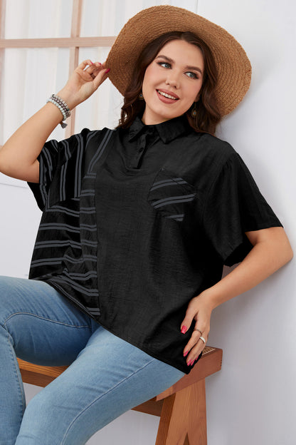 Lapel Loose Shirt 2022 Summer Plus Size Women Clothing