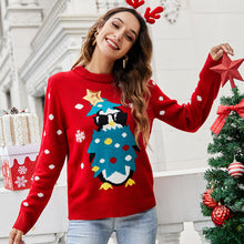 Load image into Gallery viewer, Autumn Winter  Women Clothing round Neck Long Sleeve Sequined Sweater Pullover Animal Christmas Clothes Sweater