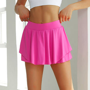 New Quick-Drying Sports Short Skirt Women Summer Double-Layer Anti-Exposure Running Training Yoga Workout Clothes Shorts