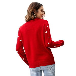 Autumn Winter  Women Clothing round Neck Long Sleeve Sequined Sweater Pullover Animal Christmas Clothes Sweater