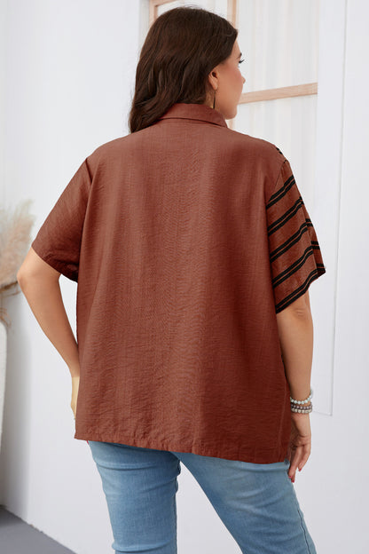 Lapel Loose Shirt 2022 Summer Plus Size Women Clothing