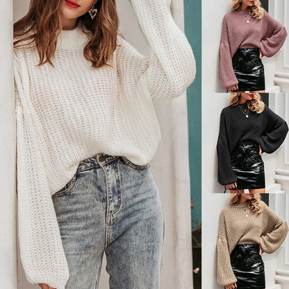 New   Autumn Winter  Sweater Women All-Matching Loose Pullover Knitwear round Neck Women