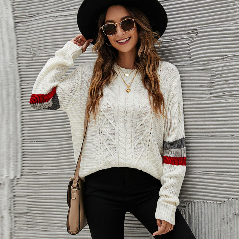 Autumn Winter New Fashion Loose Pullover Sweater  Clothing Loose round Neck Long Sleeve Knitted Sweater