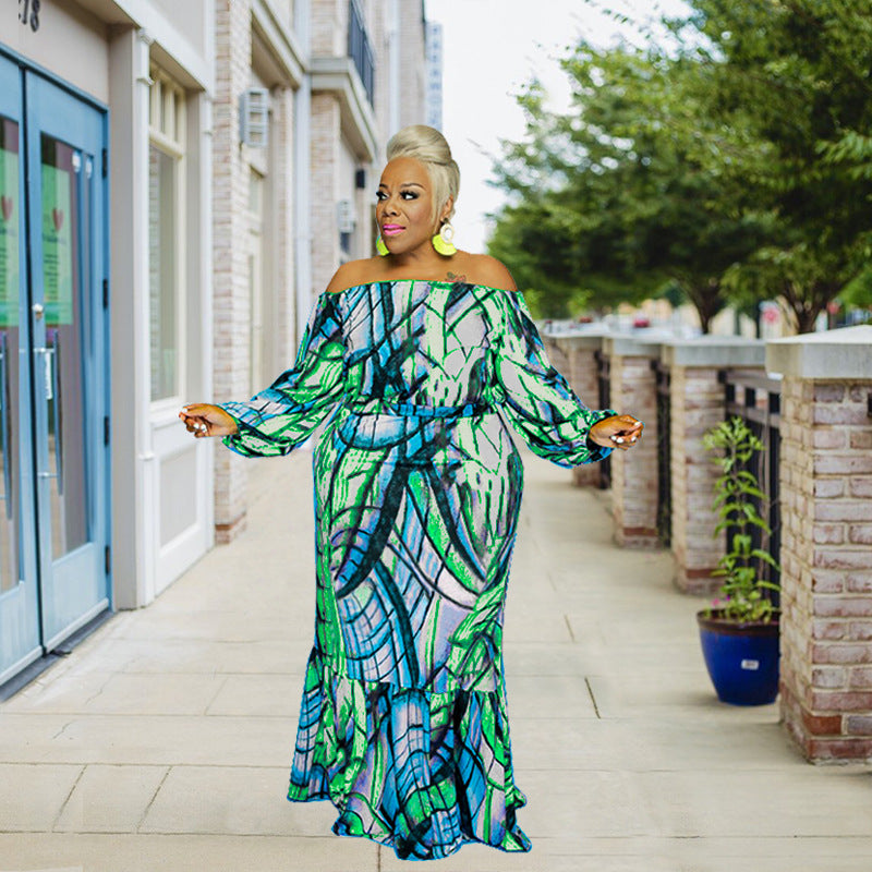 plus Size Women Clothing Summer New Sexy off-Shoulder off-Shoulder Collar Fashion Suit  New