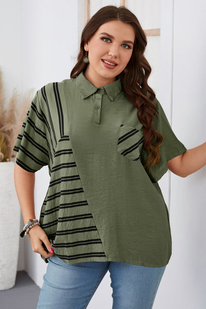 Lapel Loose Shirt 2022 Summer Plus Size Women Clothing