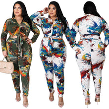 Load image into Gallery viewer, Women Clothing Autumn New Defilement Printing Fashion Suit