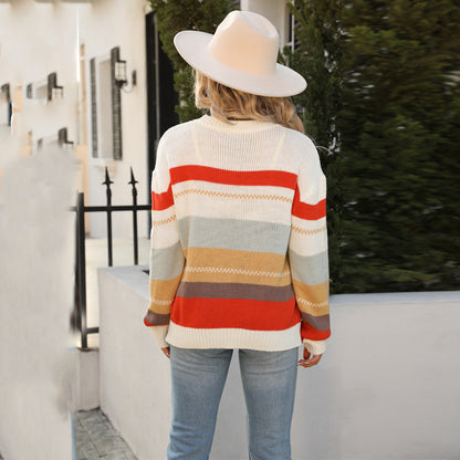 Fall 2022 Asia Patchwork round Neck Loose Sweater Ma Xun Long Sleeve Sweater