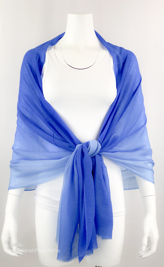 ROYAL BLUE CASHMERE SHAWL FOR WOMEN 35