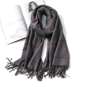 vintage luxury brand women scarf plaid warm cashmere scarves lady winter shawls and wraps pashmina bandana thick foulard