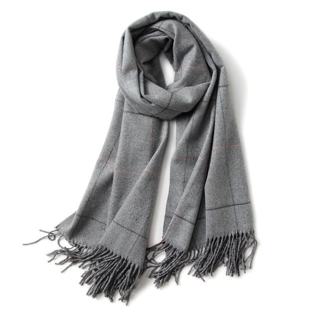 vintage luxury brand women scarf plaid warm cashmere scarves lady winter shawls and wraps pashmina bandana thick foulard