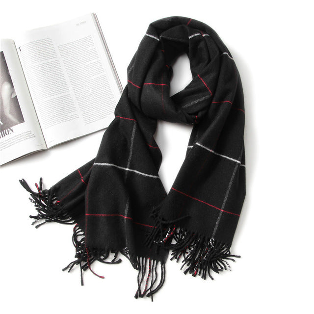 vintage luxury brand women scarf plaid warm cashmere scarves lady winter shawls and wraps pashmina bandana thick foulard