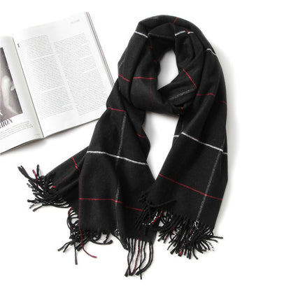 vintage luxury brand women scarf plaid warm cashmere scarves lady winter shawls and wraps pashmina bandana thick foulard