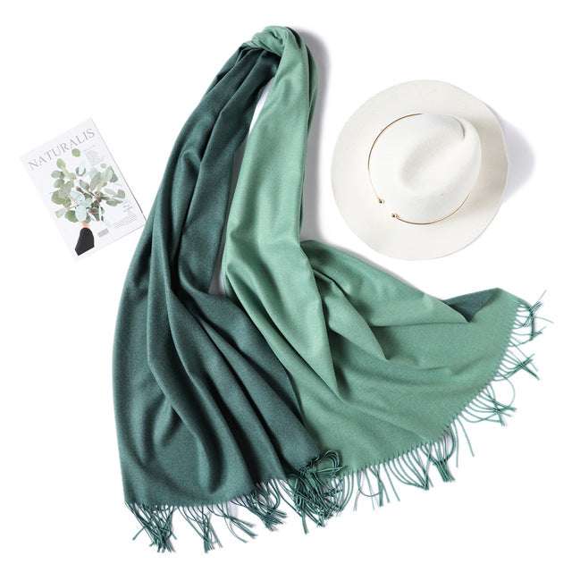 winter scarf for women fashion double side colors lady cashmere scarves pashmina shawls and wraps warm bandana hijabs