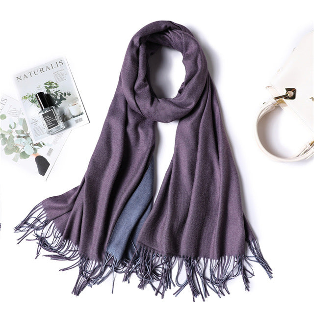 winter scarf for women fashion double side colors lady cashmere scarves pashmina shawls and wraps warm bandana hijabs