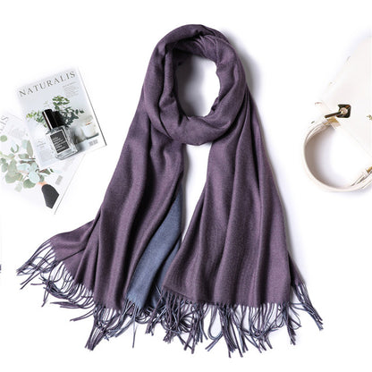 winter scarf for women fashion double side colors lady cashmere scarves pashmina shawls and wraps warm bandana hijabs
