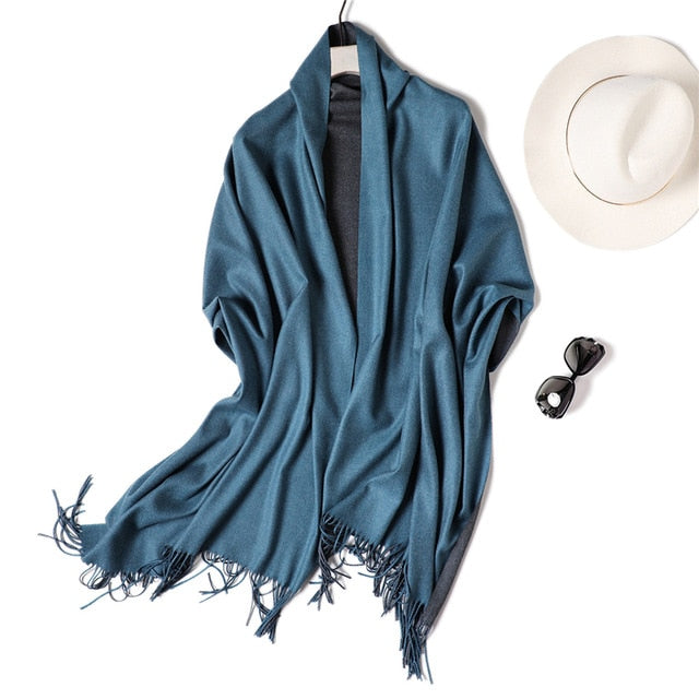 winter scarf for women fashion double side colors lady cashmere scarves pashmina shawls and wraps warm bandana hijabs