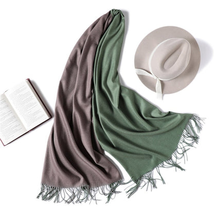 winter scarf for women fashion double side colors lady cashmere scarves pashmina shawls and wraps warm bandana hijabs