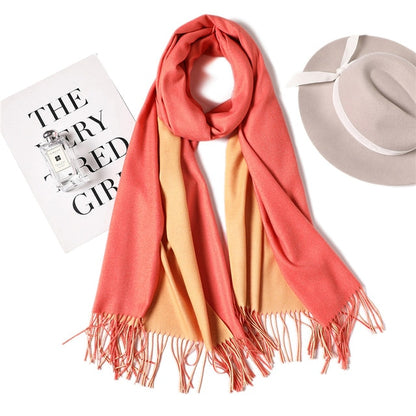 winter scarf for women fashion double side colors lady cashmere scarves pashmina shawls and wraps warm bandana hijabs