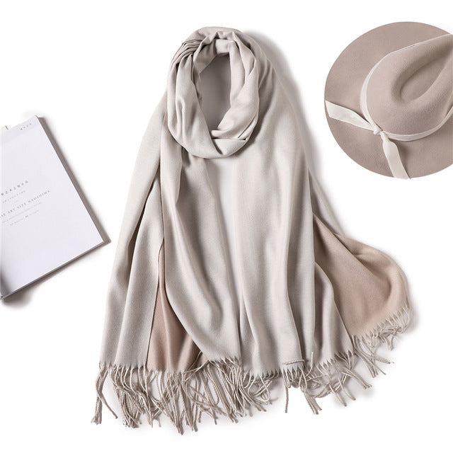 winter scarf for women fashion double side colors lady cashmere scarves pashmina shawls and wraps warm bandana hijabs