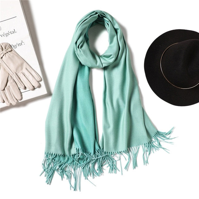 winter scarf for women fashion double side colors lady cashmere scarves pashmina shawls and wraps warm bandana hijabs