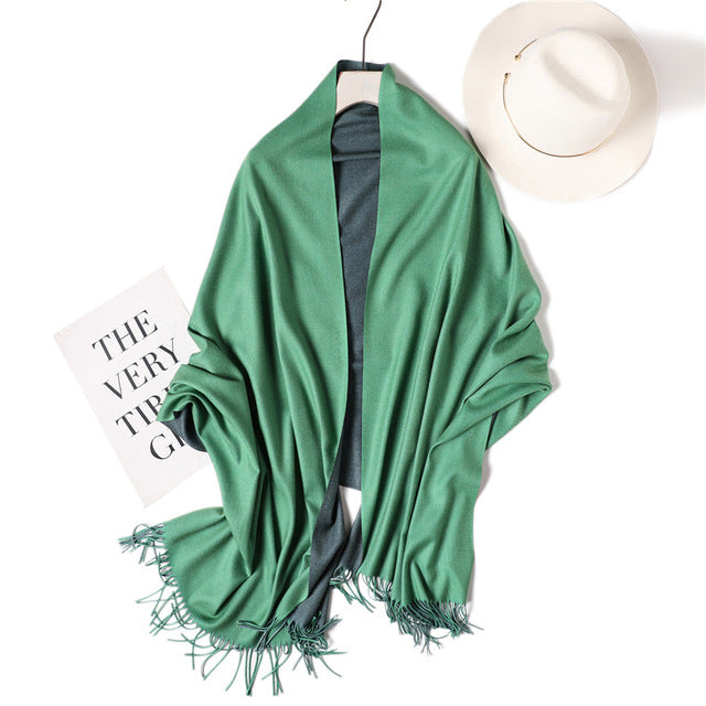 winter scarf for women fashion double side colors lady cashmere scarves pashmina shawls and wraps warm bandana hijabs