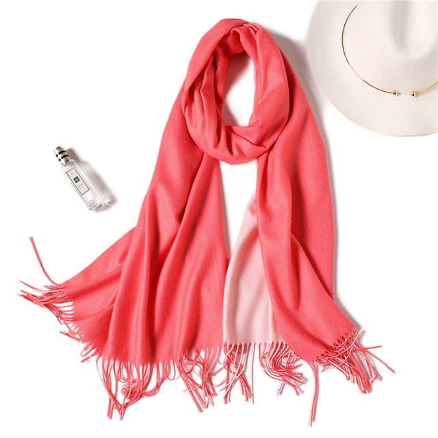 winter scarf for women fashion double side colors lady cashmere scarves pashmina shawls and wraps warm bandana hijabs