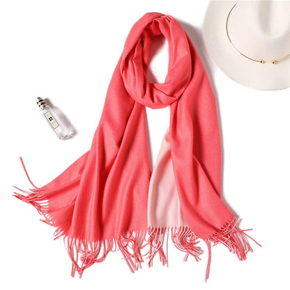 winter scarf for women fashion double side colors lady cashmere scarves pashmina shawls and wraps warm bandana hijabs