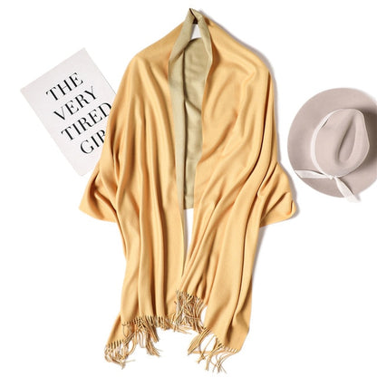 winter scarf for women fashion double side colors lady cashmere scarves pashmina shawls and wraps warm bandana hijabs