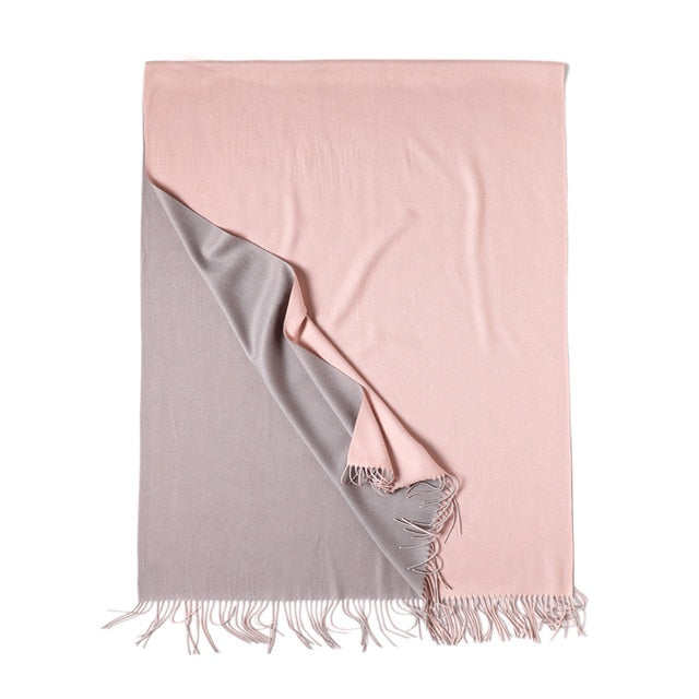 winter scarf for women fashion double side colors lady cashmere scarves pashmina shawls and wraps warm bandana hijabs