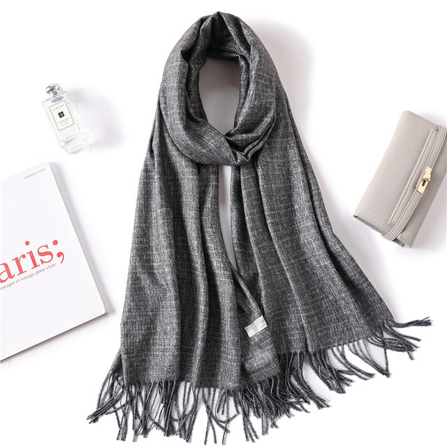 winter scarf for women fashion double side colors lady cashmere scarves pashmina shawls and wraps warm bandana hijabs
