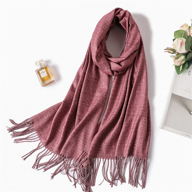 winter scarf for women fashion double side colors lady cashmere scarves pashmina shawls and wraps warm bandana hijabs