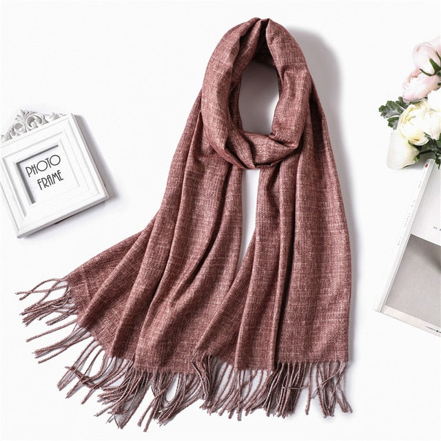 winter scarf for women fashion double side colors lady cashmere scarves pashmina shawls and wraps warm bandana hijabs