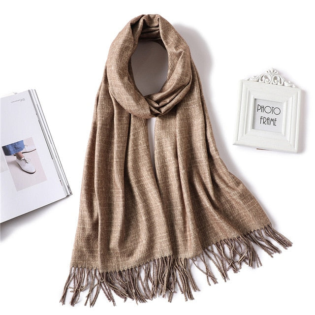 winter scarf for women fashion double side colors lady cashmere scarves pashmina shawls and wraps warm bandana hijabs