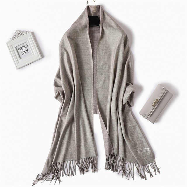 winter scarf for women fashion double side colors lady cashmere scarves pashmina shawls and wraps warm bandana hijabs