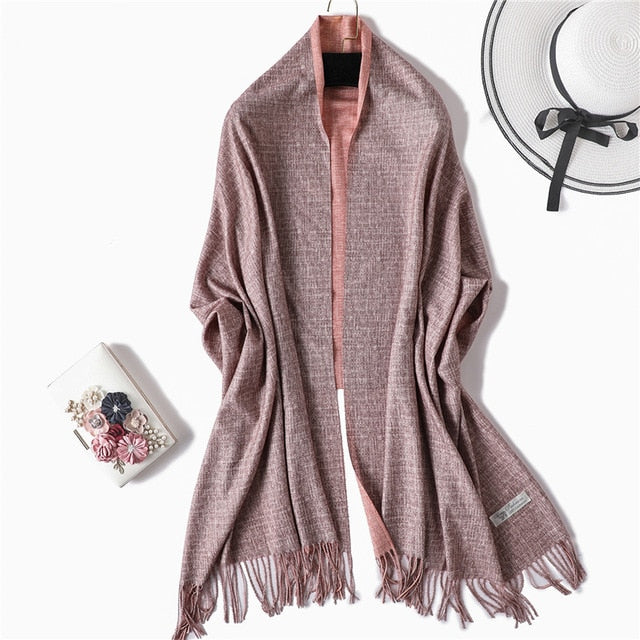 winter scarf for women fashion double side colors lady cashmere scarves pashmina shawls and wraps warm bandana hijabs