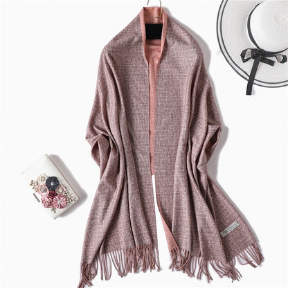 winter scarf for women fashion double side colors lady cashmere scarves pashmina shawls and wraps warm bandana hijabs