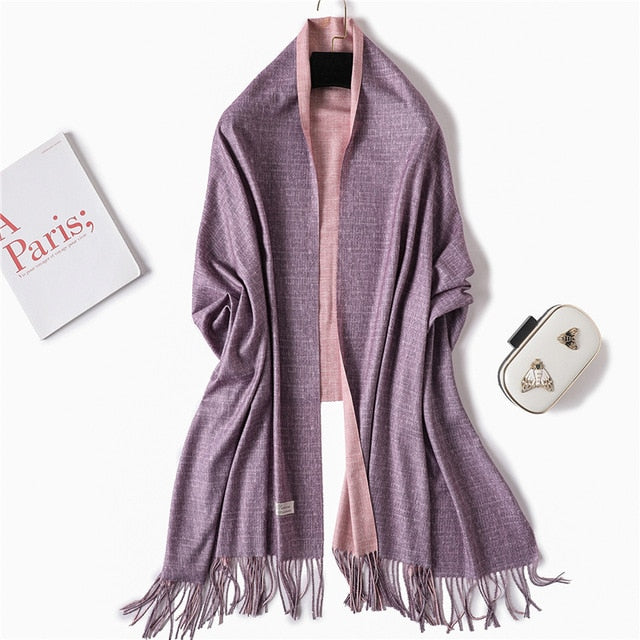 winter scarf for women fashion double side colors lady cashmere scarves pashmina shawls and wraps warm bandana hijabs