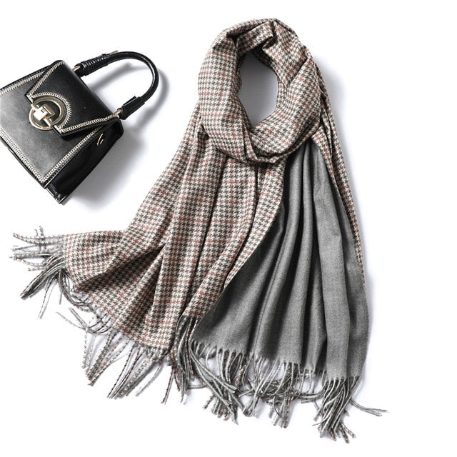 winter scarf for women fashion double side colors lady cashmere scarves pashmina shawls and wraps warm bandana hijabs