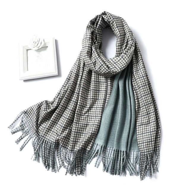 winter scarf for women fashion double side colors lady cashmere scarves pashmina shawls and wraps warm bandana hijabs