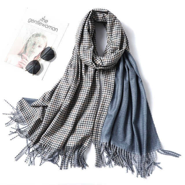 winter scarf for women fashion double side colors lady cashmere scarves pashmina shawls and wraps warm bandana hijabs