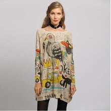 Load image into Gallery viewer, Plus size Women Sweater Cartoon Printed Long Sleeve Tops O-Neck Lovely Pullovers Knitted Loose Sweaters Tops Femel Knitwear