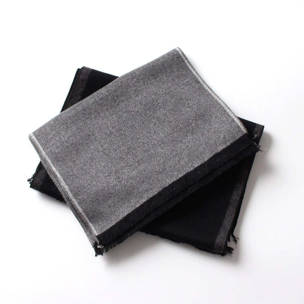 Classic solid color plain imitated cashmere scarves with tassel men women winter thick warm wool scarf brand shawl neckerchief