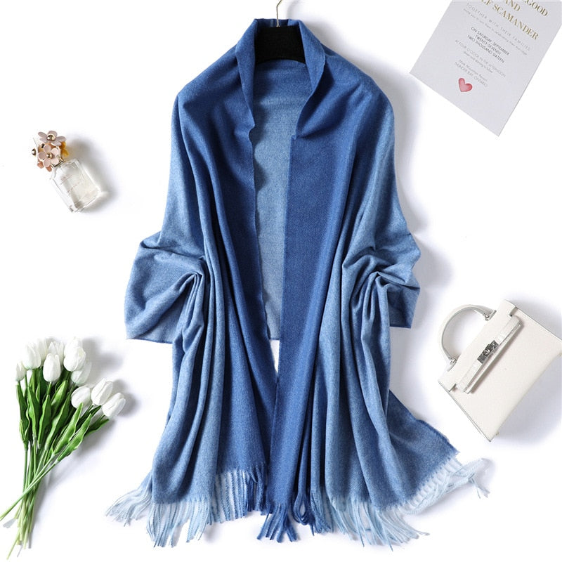 New Winter Scarf Women Cashmere Wool Scarves Shawls Soft Wool Pashmina Scarf for Women Winter Warm Female Poncho Hijabs