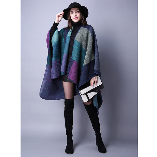 lady winter thick warm cape wraps luxury high quality