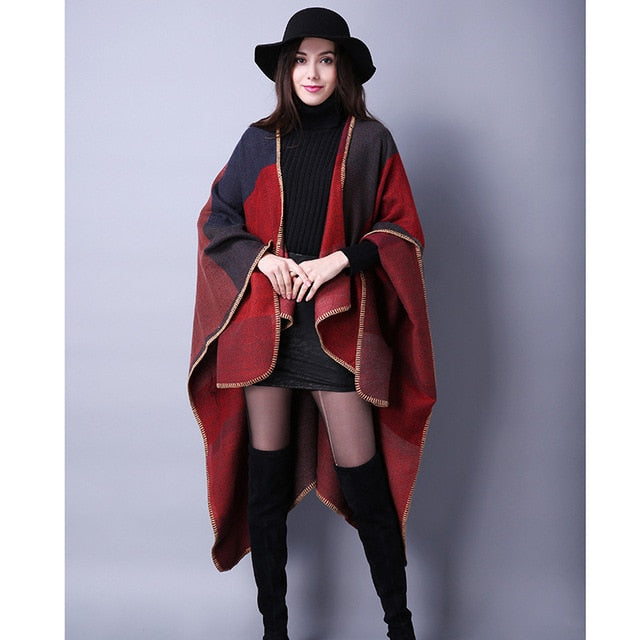 lady winter thick warm cape wraps luxury high quality