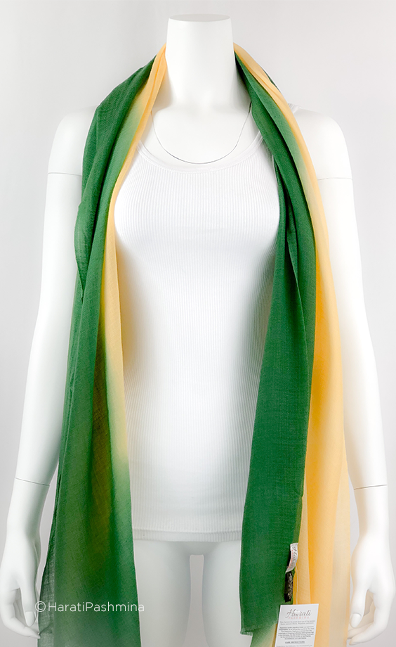 GREEEN SHADDED CASHMERE SHAWL